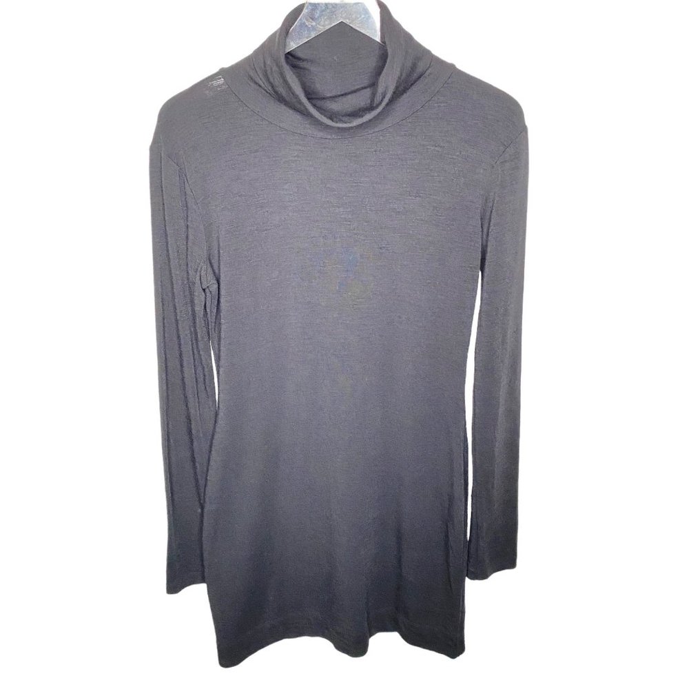 Diane von Furstenberg Juanita Black Wool Turtleneck Dress Size Medium